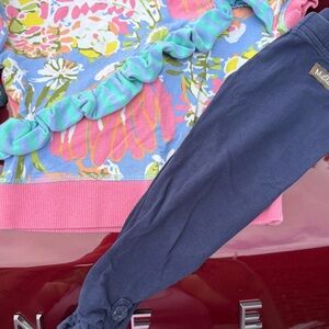 Matilda Jane Floral Top with Navy Leggings